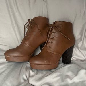 Block Heel Platform Booties